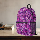 Pink Lila Paisley Pattern Bedruckter Rucksack