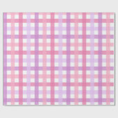 Pink Lila Pastel Gingham Pattern Geschenkpapier (Flach)