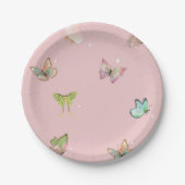 Pink Lila Pastell Butterfly Pappteller (Vorderseite)