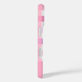 Pink Lila Pastell Gingham Pattern Monogram Case-Mate iPhone Hülle (Rückseite / Rechts)