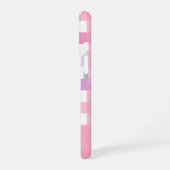 Pink Lila Pastell Gingham Pattern Monogram iPhone 16 Hülle (Linke Seite)