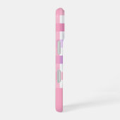 Pink Lila Pastell Gingham Pattern Monogram iPhone 16 Hülle (Rechte Seite)