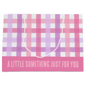 Pink Lila Pastell Modernes Gingham-Muster Große Geschenktüte (Vorderseite)
