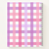 Pink Lila Pastell Monogram Gingham Pattern Notizblock (Rückseite)