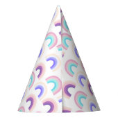 Pink Lila Pastell Watercolor Rainbow Party Hut Partyhütchen (Rückseite)
