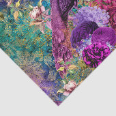 PINK LILA PEACOCK FLORAL COLLAGE DECOUPAGE SEIDENPAPIER (Ausschnitt)