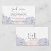 Pink & Lila Peonies Buchen Kinderdusche Begleitkarte (Vorne/Hinten)