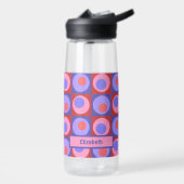 Pink Lila Personalisiertes Quadrat Dot-Muster Trinkflasche (Links)