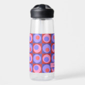 Pink Lila Personalisiertes Quadrat Dot-Muster Trinkflasche (Vorne)
