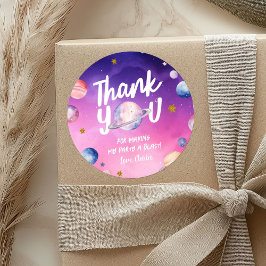 Pink Lila Planet Geburtstag Danke Stickers