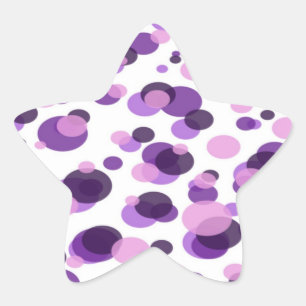 Pink Lila Polka Dot Star Aufkleber