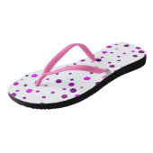 Pink Lila Polka Dots FlipFlops Badesandalen (Schrägansicht)