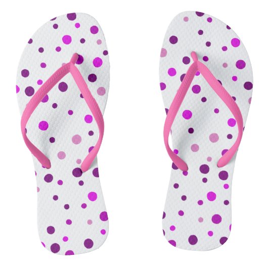 Pink Lila Polka Dots FlipFlops Badesandalen (Fußbett)