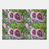 Pink Lila Poppies Mauve Lila Blume Geschenk Geschenkpapier Set (Vorderseite 3)