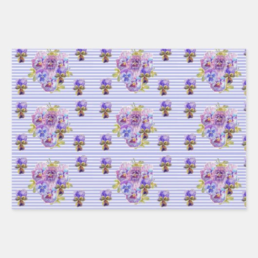 Pink Lila Poppies Mauve Lila Blume Geschenk Geschenkpapier Set (Vorderseite 2)