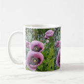 Pink Lila Poppies Mauve Lila Blume Kaffeetasse (Links)