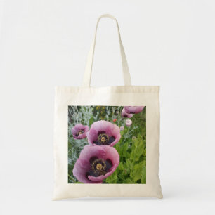 Pink Lila Poppies Mauve Purple Flowers Tragetasche