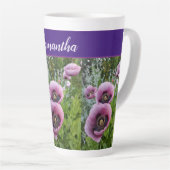 Pink Lila Poppy Blume Poppies Blume Milchtasse (Rechte Ecke)