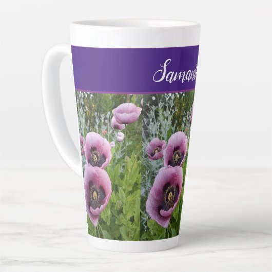 Pink Lila Poppy Blume Poppies Blume Milchtasse (Linke Ecke)