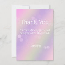 Pink Lila Rainbow Girl Danke Karte