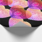 PINK LILA SCHWARZER SCHWARZER SCHWARZER LACE HERZE GESCHENKPAPIER (Ecke)