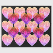 PINK LILA SCHWARZER SCHWARZER SCHWARZER LACE HERZE GESCHENKPAPIER (Flach)