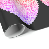 PINK LILA SCHWARZER SCHWARZER SCHWARZER LACE HERZE GESCHENKPAPIER (Rolleneckpunkt)