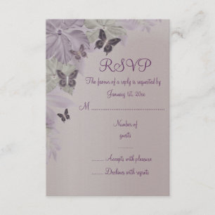 Pink & Lila Shimmer Schmetterling Sweet 16 RSVP Ca Karte