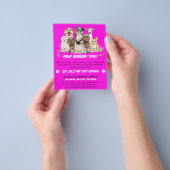 Pink Lila Simple Floral Illustriert Dose Groomer Flyer (Gruppe)