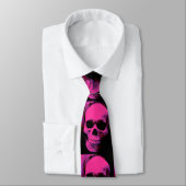 Pink Lila Skull Neck Tie Krawatte (Gebunden)