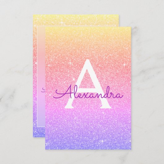 Pink Lila Sparkle Glitzer 16 . Geburtstag Geburtst Einladung (Vorne/Hinten)
