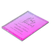 Pink Lila Sparkle Glitzer Baby Showbook Notizblock (Linke Seite)