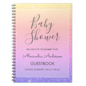 Pink Lila Sparkle Glitzer Baby Showbook Notizblock (Vorderseite)