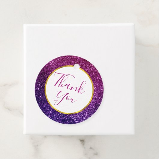 Pink & Lila Sparkle Glitzer Edelsteine Danke Geschenkanhänger (Beispiel)