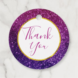 Pink & Lila Sparkle Glitzer Edelsteine Danke Geschenkanhänger