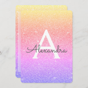 Pink Lila Sparkle Glitzer Giro Birthday Party Einladung