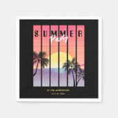 Pink-Lila-Synthwave-Sommerparty Serviette (Vorderseite)