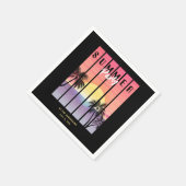 Pink-Lila-Synthwave-Sommerparty Serviette (Ecke)