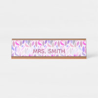 Pink Lila Teacher Educator Beruflich Monogram