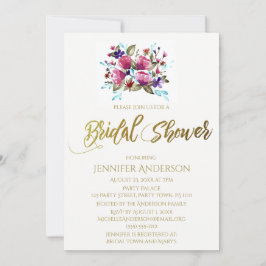 Pink Lila Tulip Floral Bouquet Brautparty Einladung