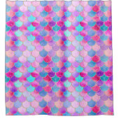 Pink, Lila und Aqua Mermaid-Muster Duschvorhang (Vorderseite)
