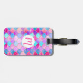 Pink, Lila und Aqua Mermaid-Muster Gepäckanhänger (Rückseite horizontal)