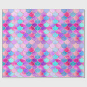 Pink, Lila und Aqua Mermaid-Muster Geschenkpapier (Flach)