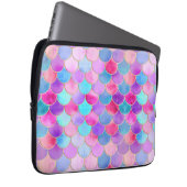 Pink, Lila und Aqua Mermaid-Muster Laptopschutzhülle (Vorne Rechts)