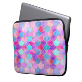Pink, Lila und Aqua Mermaid-Muster Laptopschutzhülle (Vorderseite Links)