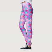 Pink, Lila und Aqua Mermaid-Muster Leggings (Links)