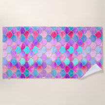 Pink, Lila und Aqua Mermaid-Muster