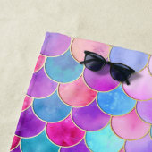 Pink, Lila und Aqua Mermaid-Muster Strandtuch (Beispiel)