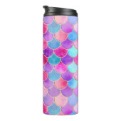 Pink, Lila und Aqua Mermaid-Muster Thermosbecher (Nach rechts gedreht)