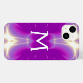 PINK LILA VIOLET FRAKTAL LIGHT WAVS MONOGRAM Case-Mate iPhone HÜLLE (Rückseite (Horizontal))